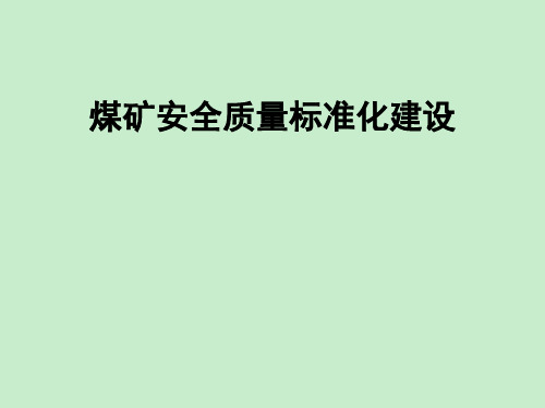 全国煤矿安全质量标准化(矿井通风安全质量标准) 课件