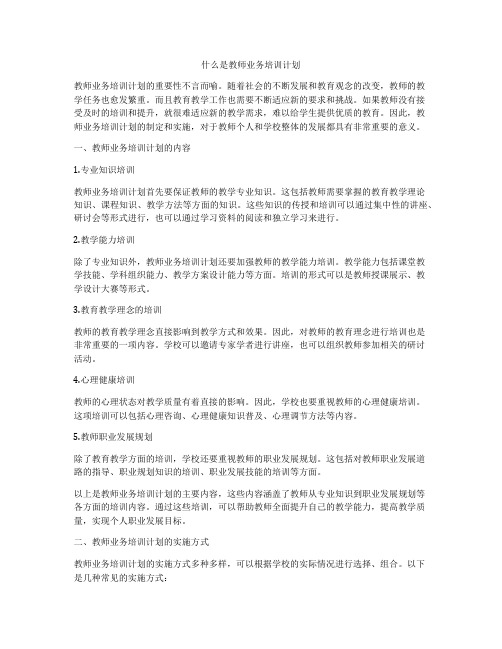 什么是教师业务培训计划