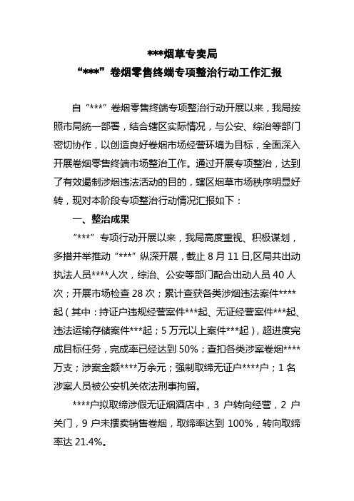 联合打假工作汇报专项整治行动工作情况汇报