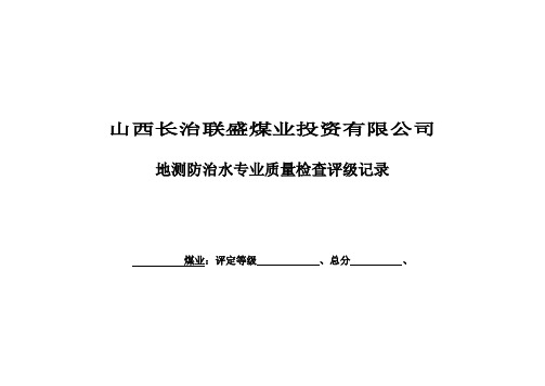 防治水专业检查表