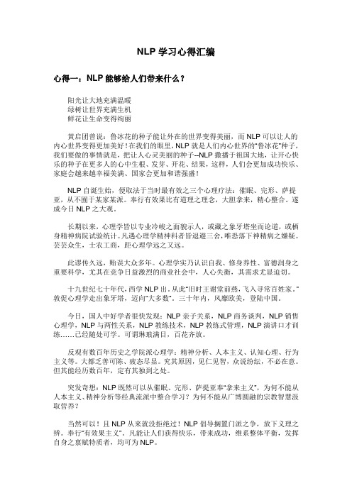 NLP学习心得汇编一