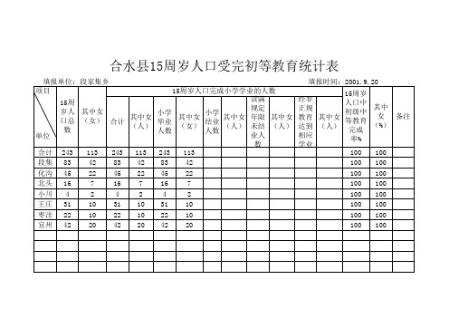 全乡15周岁统计表(01-10)