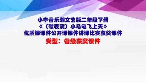 小学音乐湘文艺版二年级下册《(歌表演)小乌龟飞上天》优质课课件公开课课件讲课比赛获奖课件D001