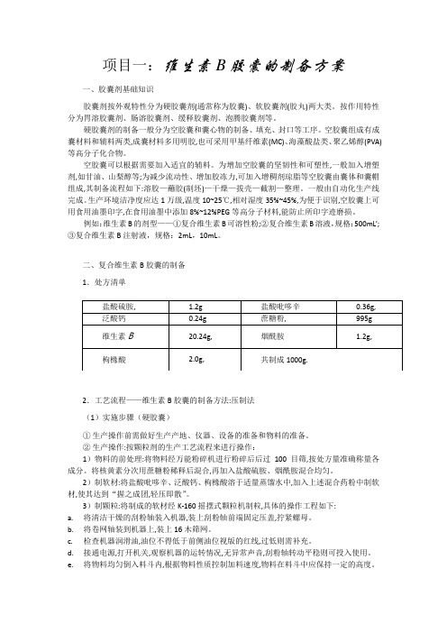 复合维生素B的制备方案