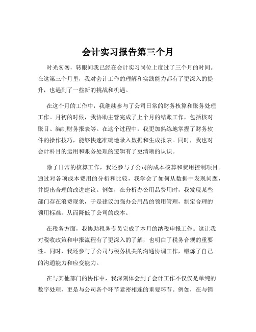 会计实习报告第三个月