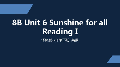 译林版 初中八年级下册 8B Unit 6 Reading I ppt课件