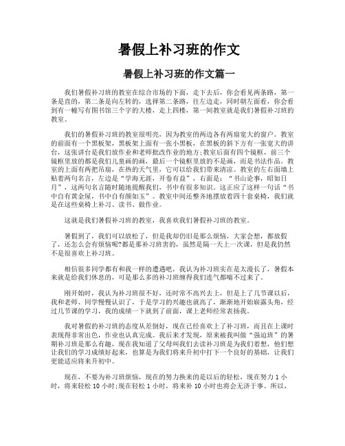 暑假上补习班的作文