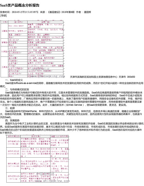 SaaS类产品概念分析报告