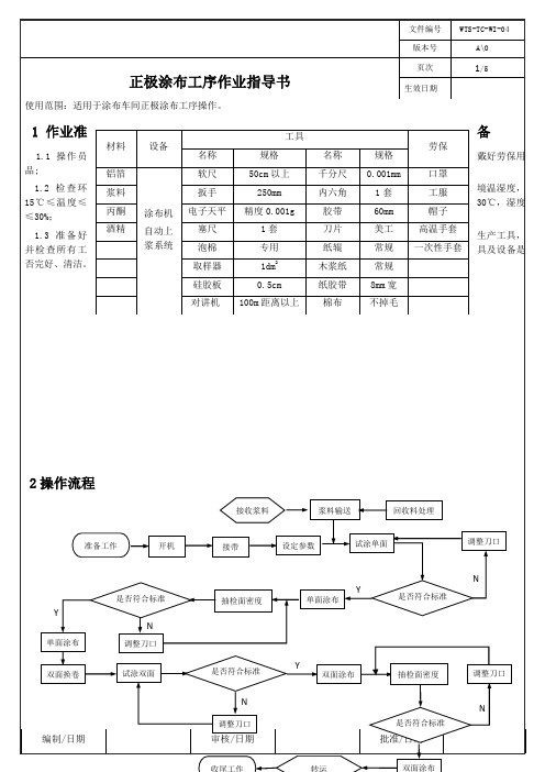 正极涂布作业指导书