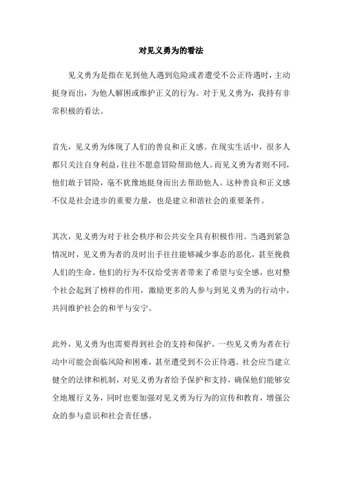 对见义勇为的看法