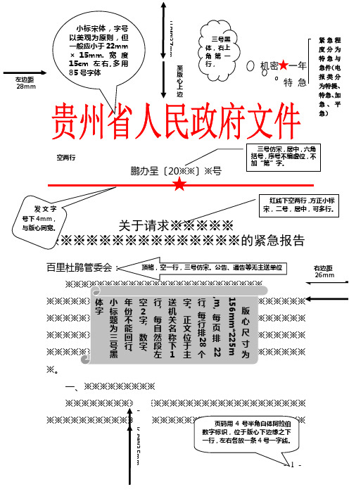 贵州省人民政府红头文件报告模板范例