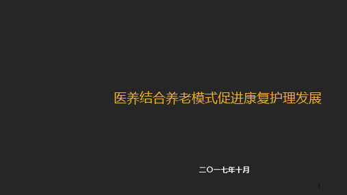 医养结合养老模式促进康复护理发展ppt课件