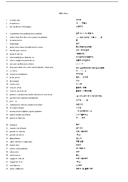 (完整版)上海牛津英语8BU1-Trees词组.doc