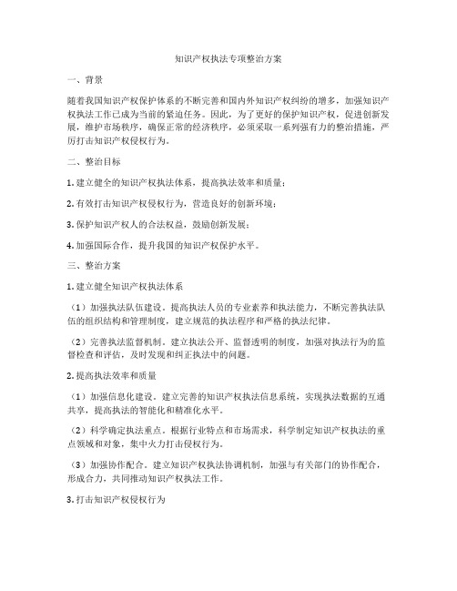 知识产权执法专项整治方案