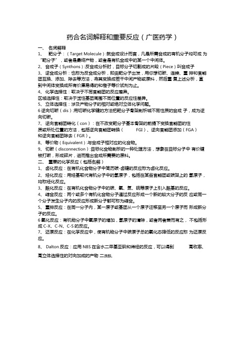 药物合成重要反应解析