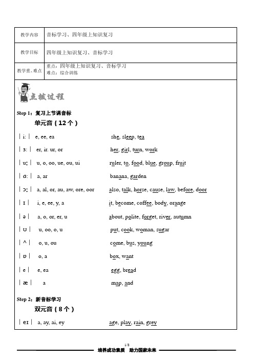 六年级英语一对一教案 4