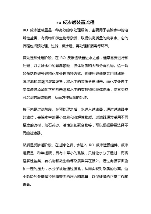 ro反渗透装置流程