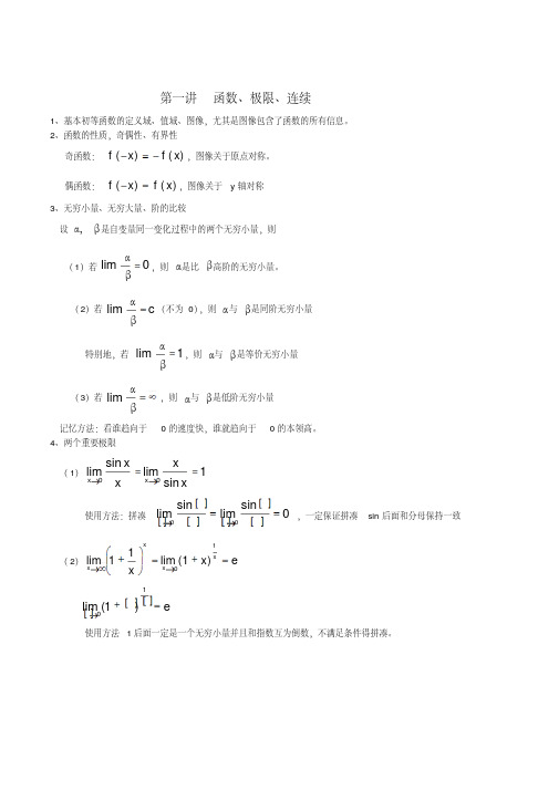 专升本高数知识点汇总