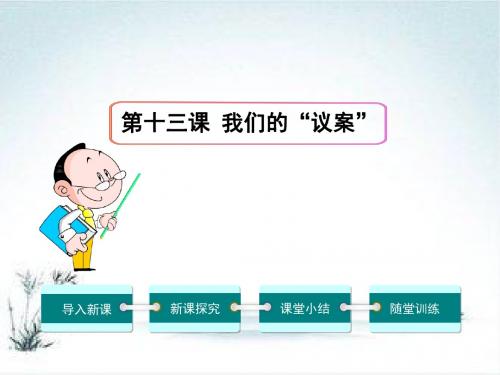 教科版九年级政治全册教学课件 第4单元 又到两会时 第13课 我们的议案