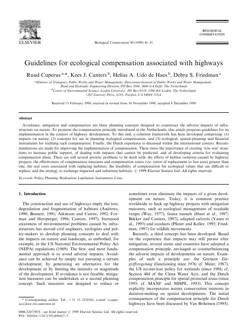 Guidelines for ecological compensation associated with highways