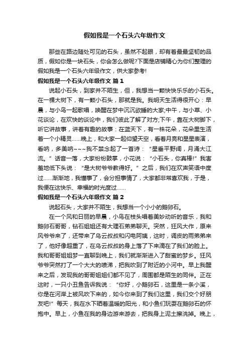 假如我是一个石头六年级作文