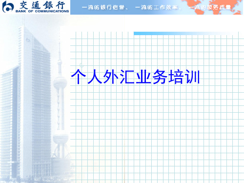 个人外汇业务培训(外管政策)