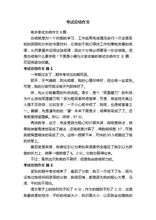 有关考试总结作文8篇