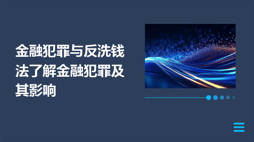 金融犯罪与反洗钱法了解金融犯罪及其影响