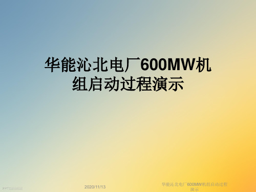 华能沁北电厂600MW机组启动过程演示