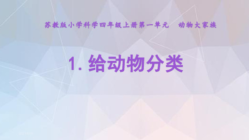 2020新苏教版四年级科学上册第一单元《动物大家族》全部课件(共4课时)