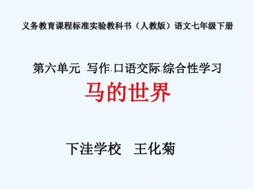 七年级下册第六单元综合性学习《马的世界》