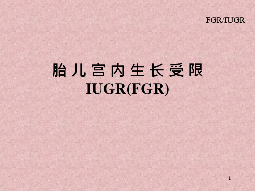 IUGR(FGR)胎儿宫内生长受限——妇产科学精品课件