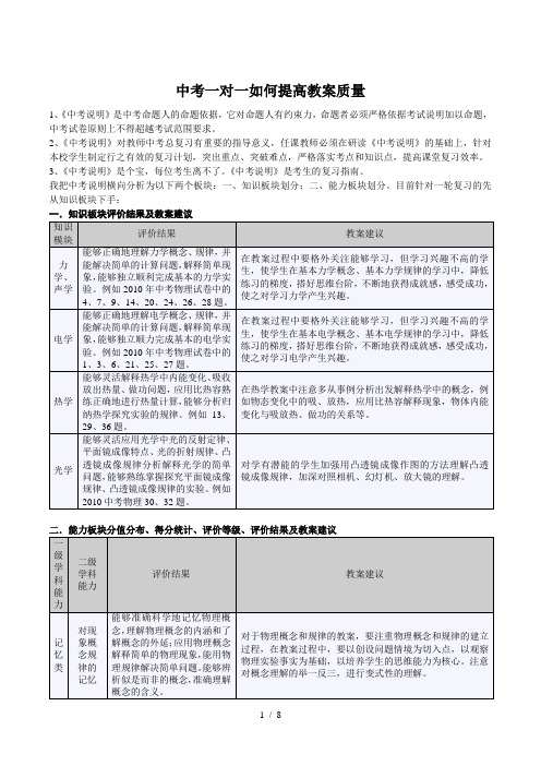 中考物理考纲解读