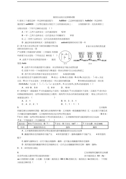 高三生物单元测试题基因的自由组合定律