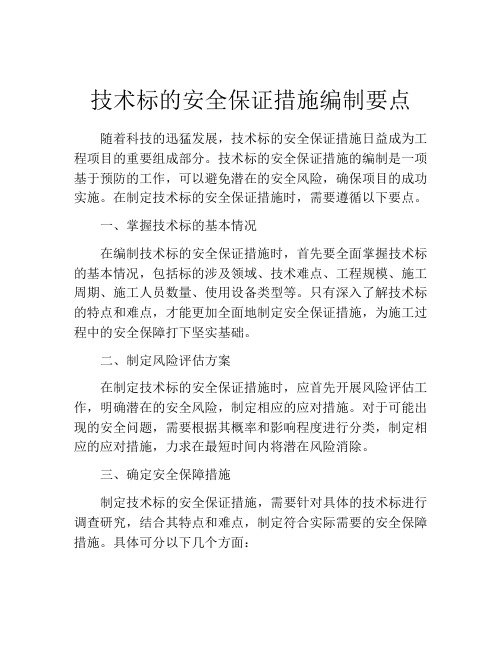 技术标的安全保证措施编制要点