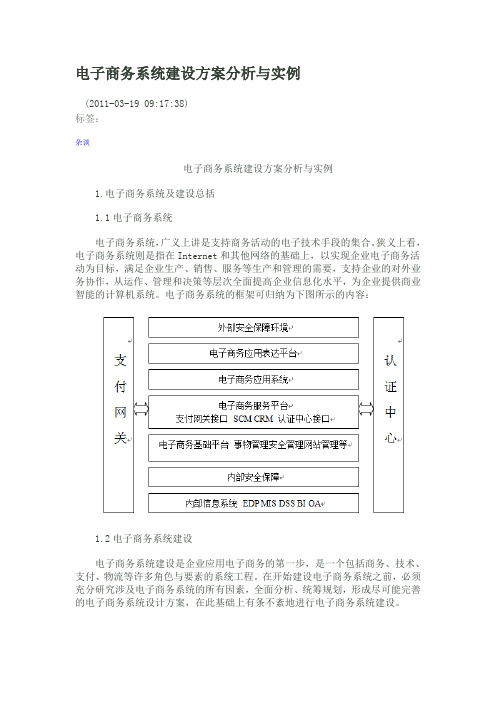 (完整版)电子商务系统建设方案分析与实例