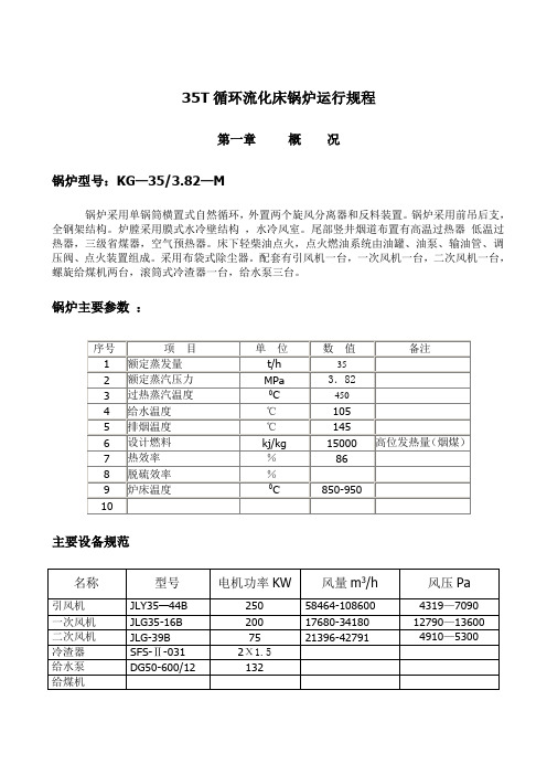 35吨锅炉运行操作规程修订版