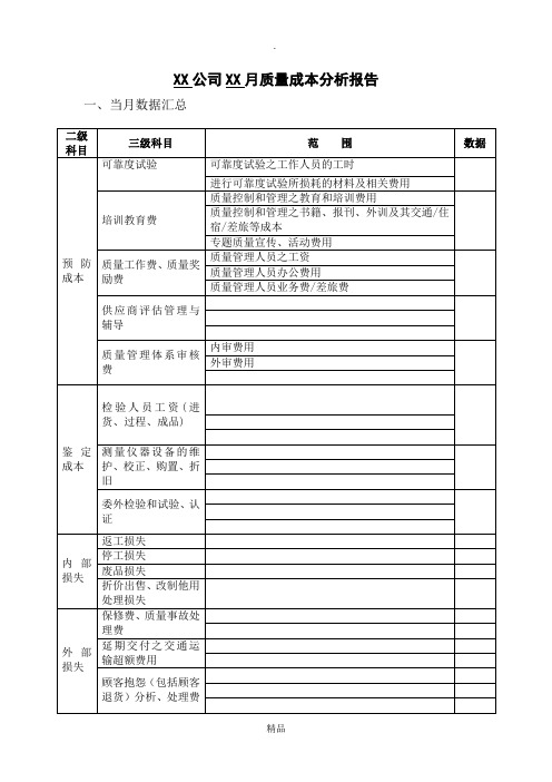 质量成本分析报告