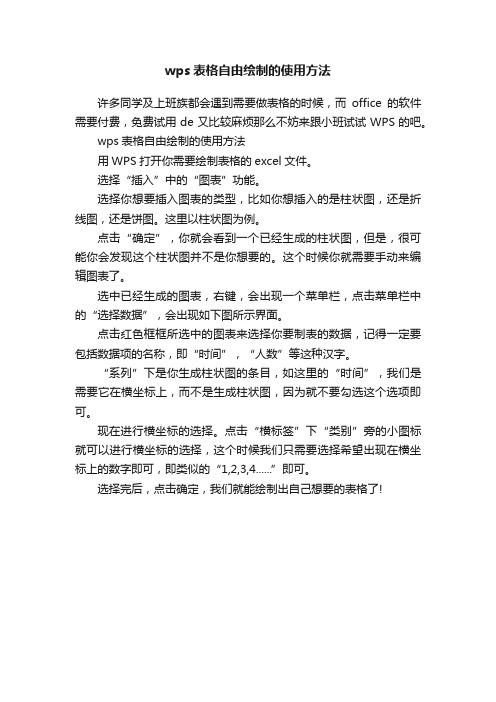 wps表格自由绘制的使用方法