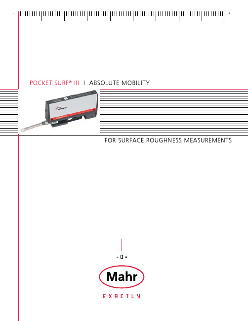 Pocket Surf III I ABSoLute MoBILItY 二维表面粗糙度测量仪说明书