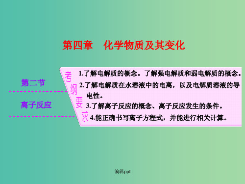 高考化学一轮复习 模块二 第四章 第二节 离子反应