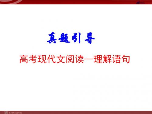 2012届高考语文二轮复习课件 现代文阅读 鉴赏语句阅读指导