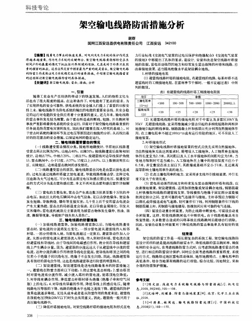 架空输电线路防雷措施分析