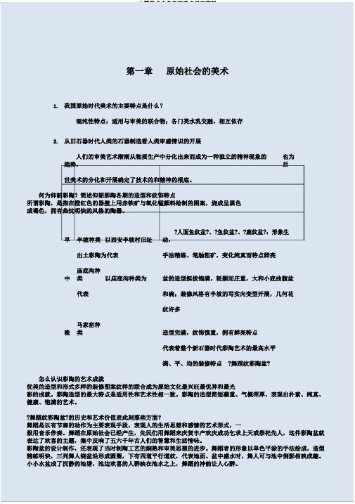 中国美术史各章节重点后完整版