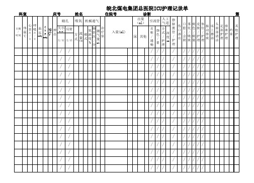 新ICU患者护理记录单2(1)