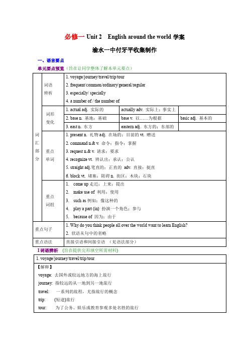 人教版新课标必修一 Unit 2  English around the world学案