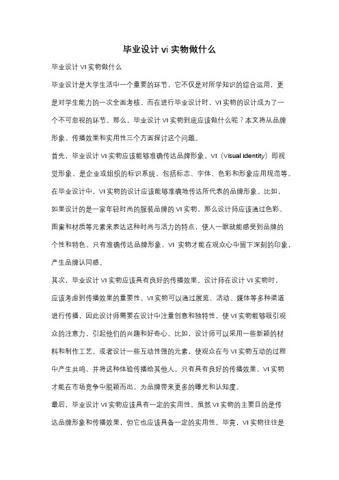 毕业设计vi实物做什么