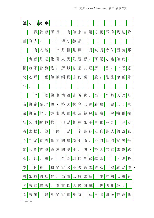 高三叙事作文：远方_750字