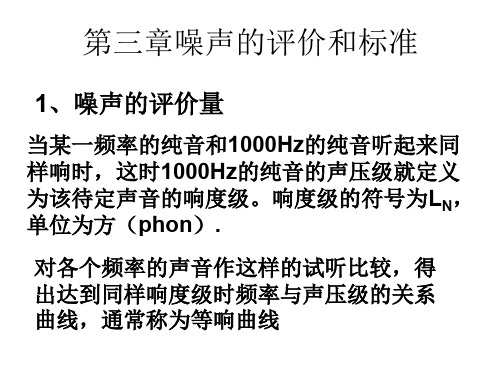 第三章噪声的评价和标准