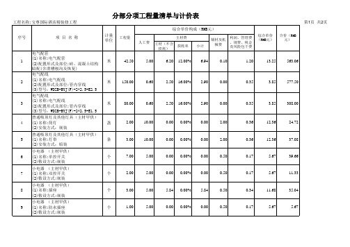 希尔顿酒店精装修工程清单一标段安装
